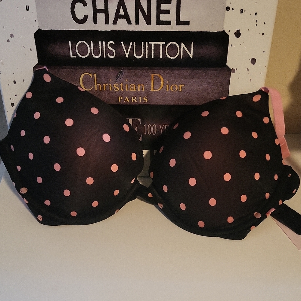 Victoria's Secret Polka Dot Push-Up Bra Black